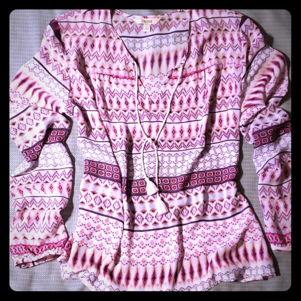 Decree womens long sleeve top sz-L